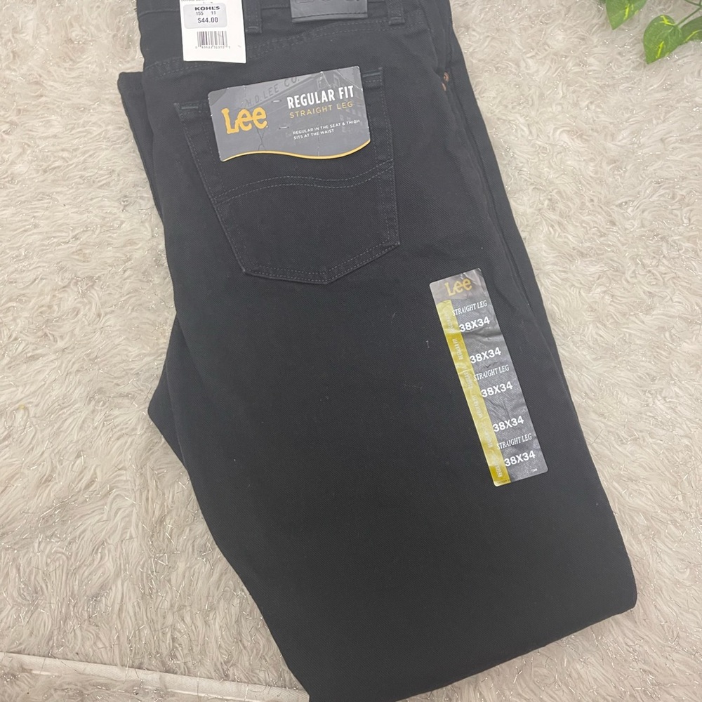 Brand new lee Regular Fit men black jeans 38\34